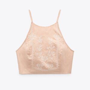 ZARA EMBROIDERY CROP TOP
